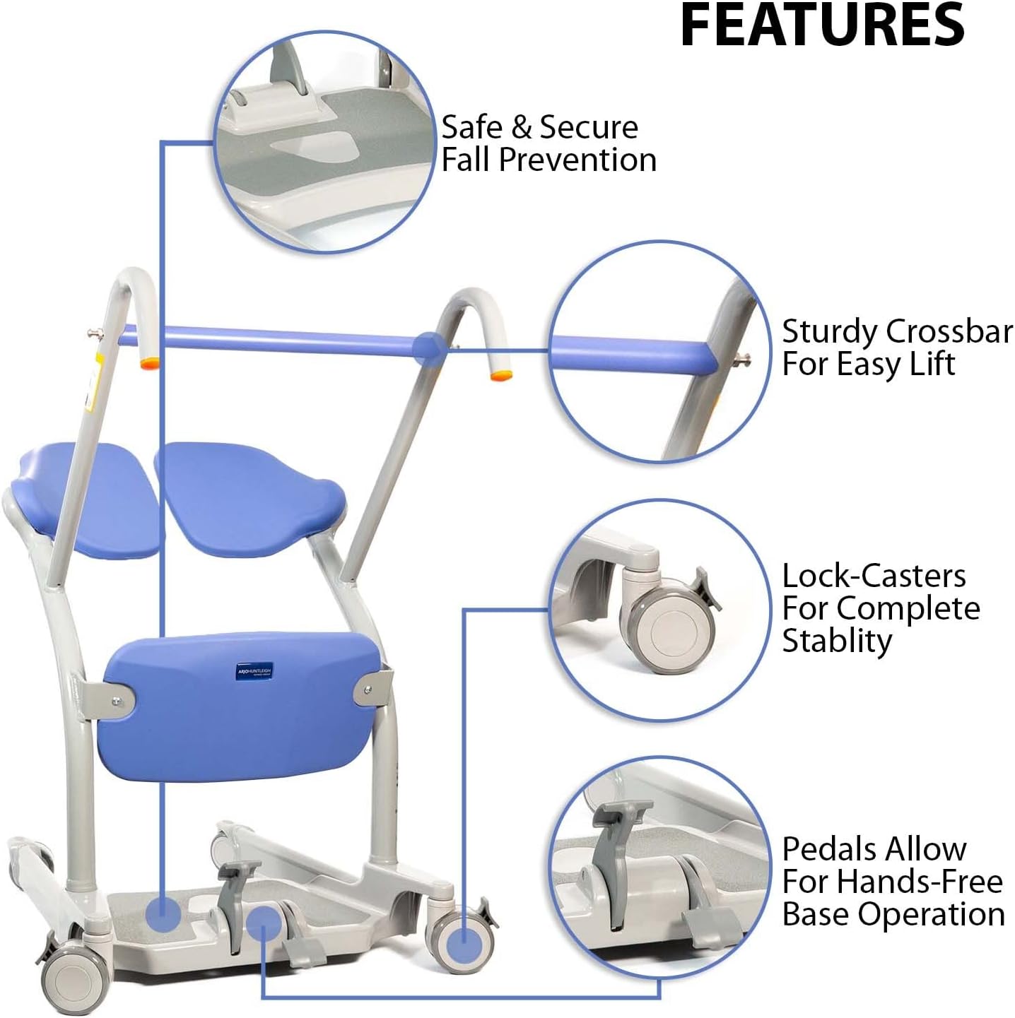 ArjoHuntleigh Sara Stedy Sit to Stand Manual Patient Lift Aid | Fully Assembled Elderly Assistance Products | Holds up to 400 Pounds | Intended for Users 4’11 – 6’6 - Image 3