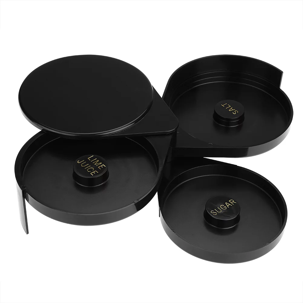 Barra de vidrio Rim, Delaman Bar 3 Tier Sugar Salt Rim Lime Glass para c??ctel Bartender Tool Party Home Black - Image 7